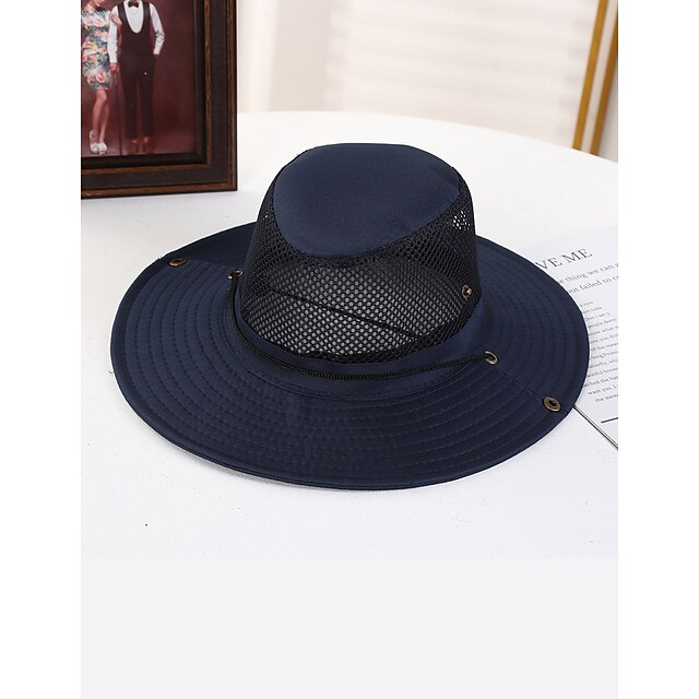 Men's Bucket Hat Sun Hat Fishing Hat Boonie hat Hiking Hat Black Dark