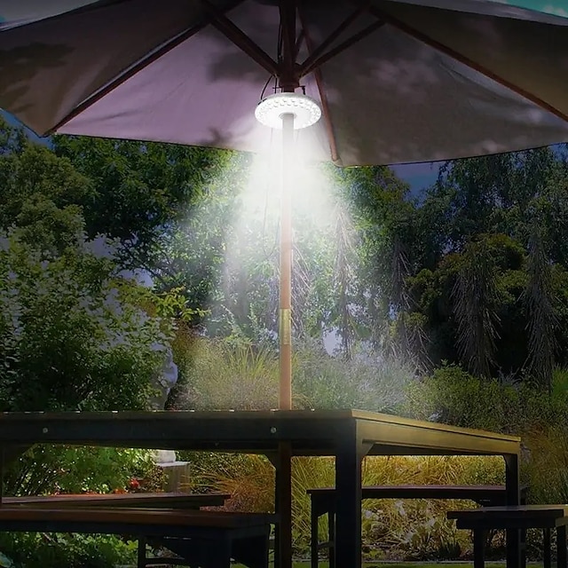  傘ライト 48led 超高輝度パティオ led 傘ライト キャンプのためのライト 中庭の装飾 ガーデンポータブル キャンプテントライト フック付きランプ ガーデンランタン