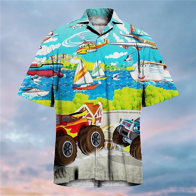miesten-paita-havaiji-paita-kukka-graafiset-tulosteet-linja-auto