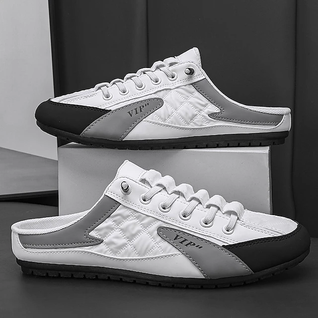 Men's Casual Slip-On Sneakers with Open-Heel Design, Lightweight Lace-Up Style – Ideal for Summer and Everyday Comfort 13