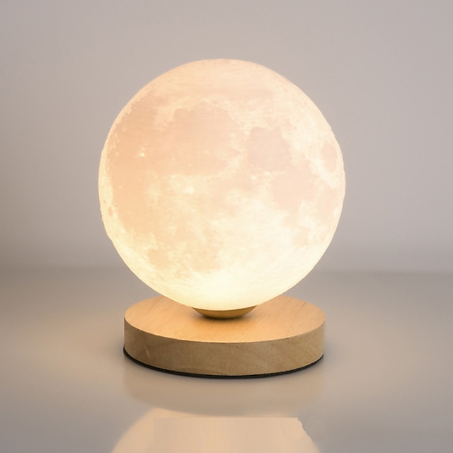  3D księżyc lampka nocna lampa stołowa przełączanie trybu halloween boże narodzenie wtyczka zasilania 1 szt. ac85-265v