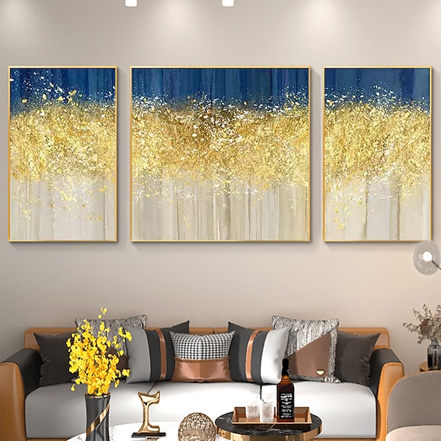  guld abstrakt håndmalet oliemaleri tyk tekstur lærred maleri moderne vægkunst hjem dekorative malerier til stuen