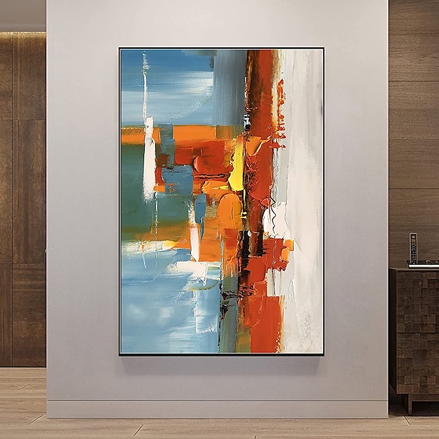  handgjorda oljemålningar canvas väggkonst dekoration modern abstrakt färg kniv målning för heminredning rullad ramlös osträckt målning
