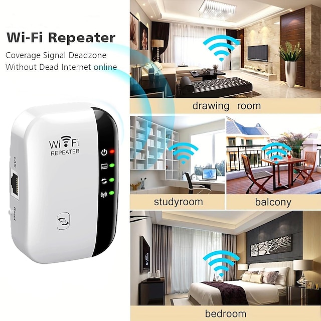  1Pc WiFi Extender WiFi Range Extender,Wireless Internet Repeater,Signal Booster Up To 2640sq. Ft And 25 Devices, Long Range Amplifier With Ethernet Port, 1-Tap Setup, Access Point