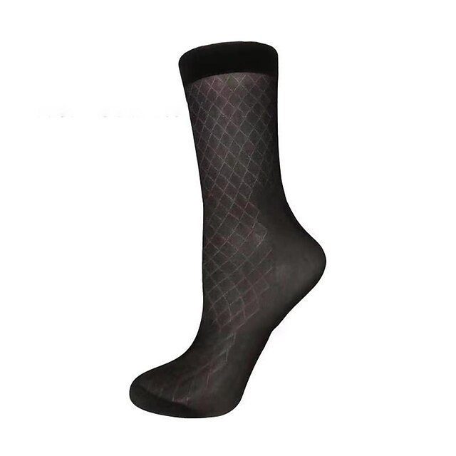 Men's 2 Pairs Socks Crew Socks Sheers Black+Smoky Gray Black Color ...