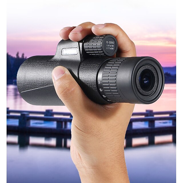  Eyeskey 10-30 X 42 mm Monocular Zoomable Câmera Baixa visão noturna Revestimento Multi-Resistente 78.6-40.1 m Revestimento Múltiplo Total BAK4 Equitação Exercicio Exterior Caça e Pesca Borracha
