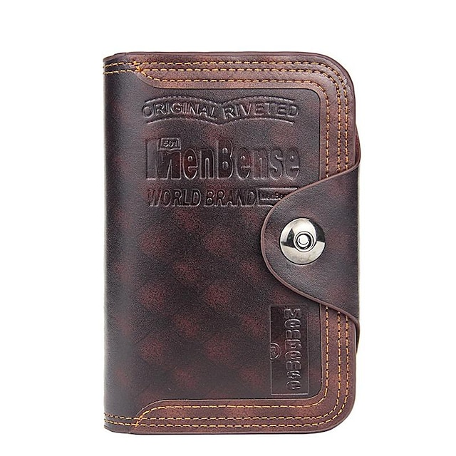  Ny Menn Kredittkortholder Lommebok Lær Kort Mannlig Pung Med Mynterom Kortholder Trifold Lommebok Menns Clutch Pengeveske Mynterpunger