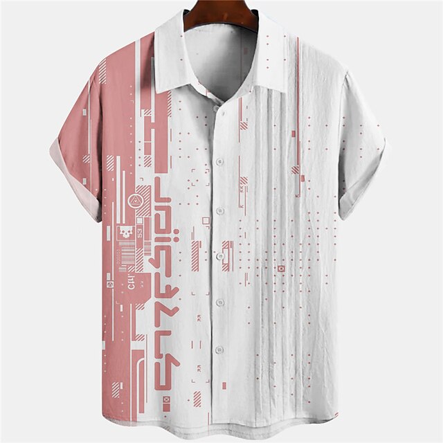 Camisa de lino con estampados geométricos