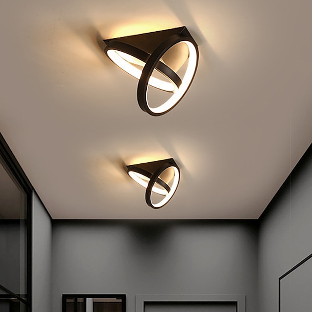  plafoniera a led 1 luce 22 cm design ad anello luci da incasso plafoniera in metallo per corridoio portico bar lampade da balcone loft creativo bianco caldo / bianco 110-240 v