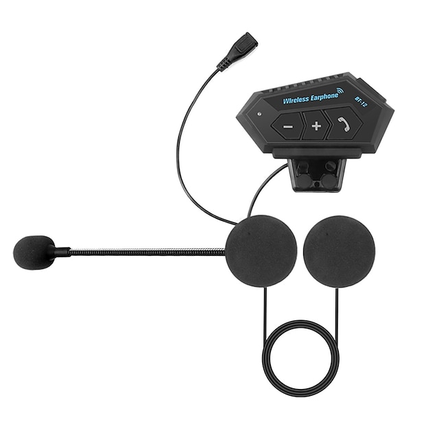  motorsykkel bluetooth 5.0 hjelm intercom trådløs håndfri telefonsamtalesett stereo anti-interferens interfon musikkspiller