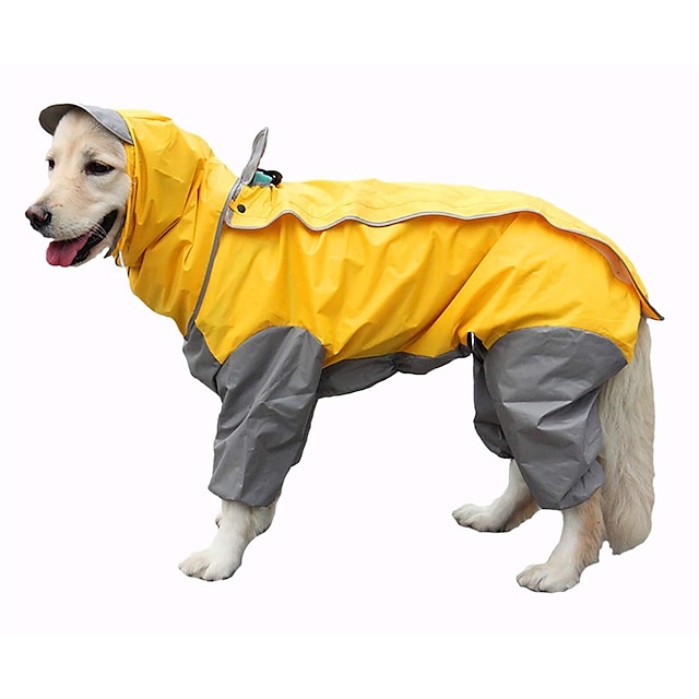  hunde regnfrakke med hætte vandtæt 4 ben kæledyr regnfrakke til små mellemstore hunde