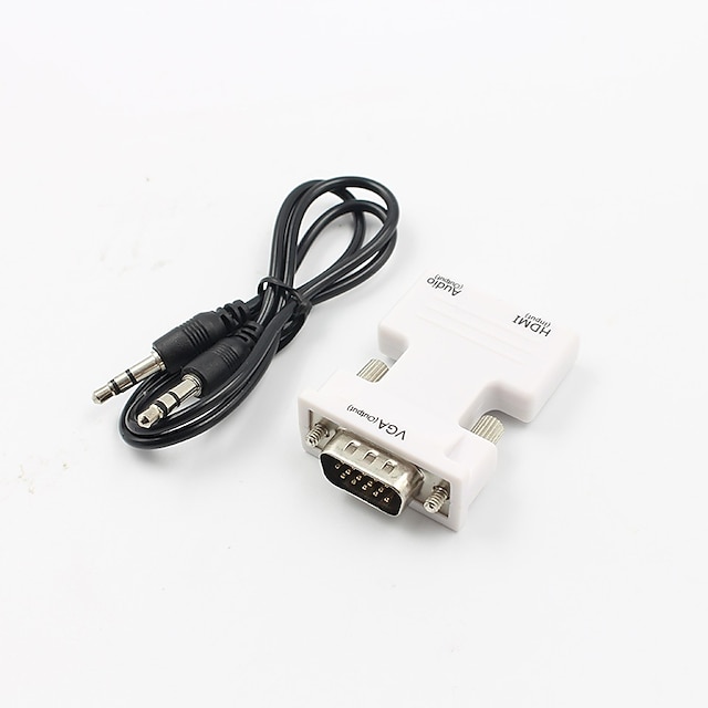  HDMI メスから VGA オス コンバーター、オーディオ アダプター付き、1080p 信号出力をサポート