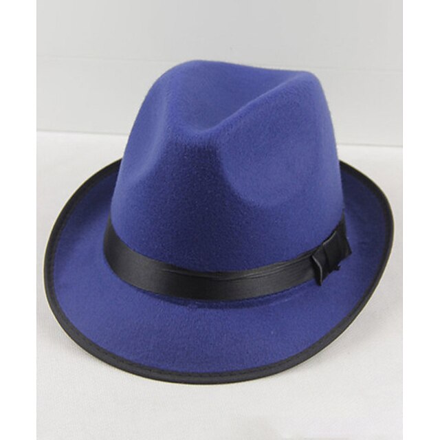 Men S Kentucky Derby Hat Fedora Hat Brim Hat Black Wine Woolen Fedoras Iefazy1681956483580
