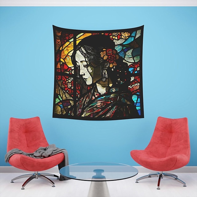 Medieval Hanging Tapestry Wall Art Large Tapestry Mural Stained Glass Decor Photograph Backdrop Blanket Curtain Home Bedroom Living Room Decoration