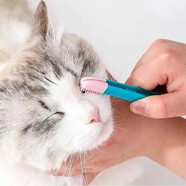  держите глаза вашего питомца чистыми и здоровыми с помощью этой силиконовой щетки для кошачьей слизи 1 шт.