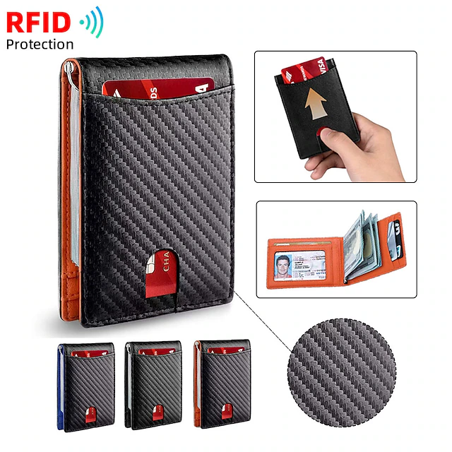 Fold RFID Blocking Wallet With Money Clip,Minimalism Credit Card Holder For Men And Women 14