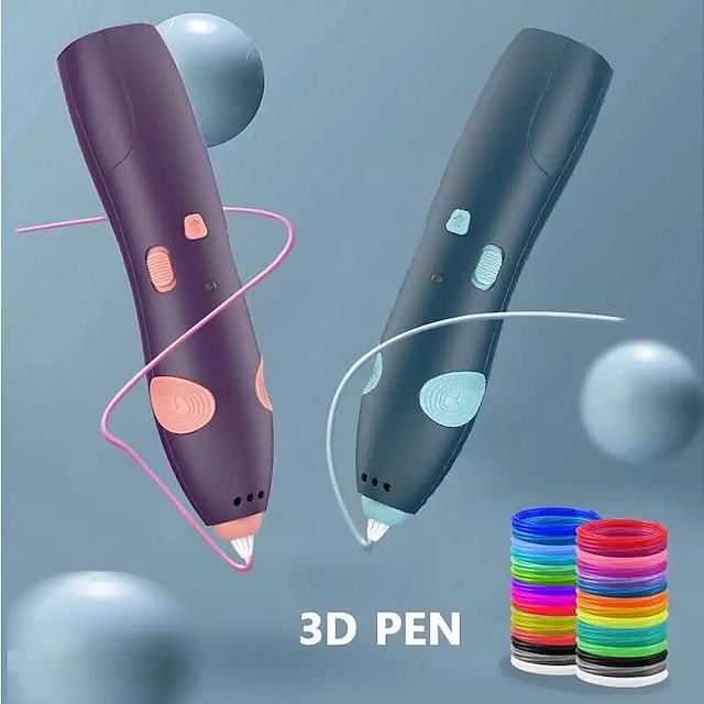  3D-Farbdruck Stift Puzzle-Set Niedrige Temperatur Wireless Creative Graffiti Spielzeug DIY Stereo Geburtstagsgeschenk für Kinder 3D-Stift für Kinder 3D-Stift 1 Set