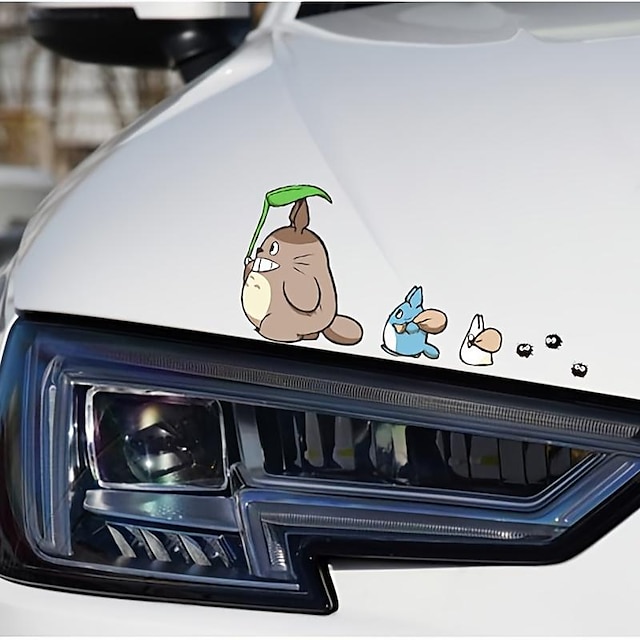  מדבקות לרכב טוטורו קריקטורה אנימה דינוזאור יצירתי מדבקות רכב מצחיקות, מדבקות כיסוי שריטה לגוף לרכב מדבקות מדבקות לקישוט חלונות רכב