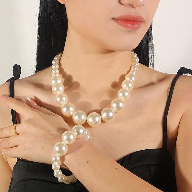  boucles d'oreilles bracelet collier de perles 3 pièces ensemble rétro vintage années 1920 le magnifique gatsby clapet accessoires femmes costume bijoux de mode