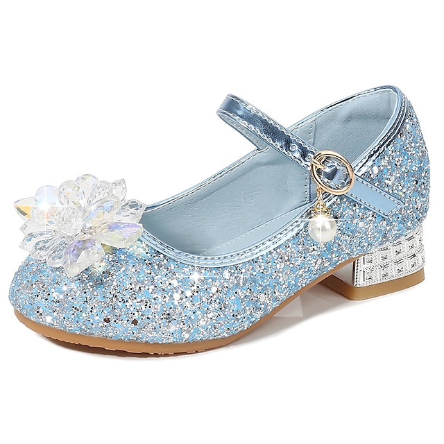  Girls' Heels Daily Flower Girl Shoes Princess Shoes School Shoes Glitter Portable Breathability Non-slipping Princess Shoes Big Kids(7years +) Little Kids(4-7ys) Gift Daily Walking Shoes Crystal