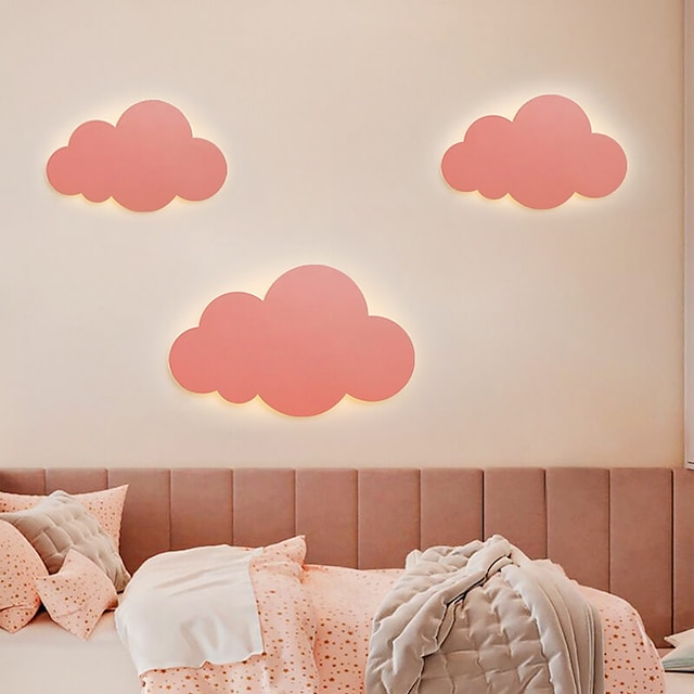  פמוטים לקיר לחדר ילדים מנורת לילה ענן לבן לצורת ענן חדר ילדים כל גופי התאורה לחדר השינה