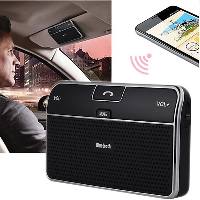  Super Power 4.7 Inches Wireless Bluetooth Car Kit Handsfree Speakerphone V4.0 Multipoint Sun Visor Speaker 10m Connection For Phone Smartphones Car Bluetooth Charger