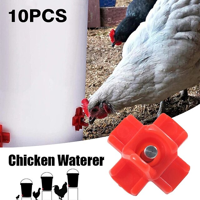10pcs Horizontal Chicken Nipples Waterer Automatic Poultry Nipples Horizontal Side Mount Chicken