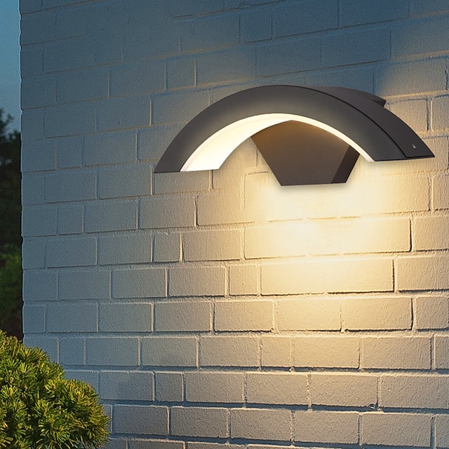  Outdoor Wall Light 12W 24W Arc Modern Outdoor Wall Light Waterproof IP65 Steady on Outdoor Black Wall Light Suitable for Outdoor Porch Courtyard Garden Bathroom Bedroom AC85-265V