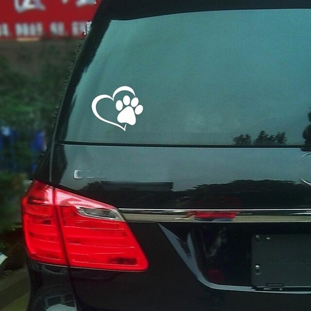 Reflective Love Heart Footprint Sticker Car Sticker Dog Paw Stickers
