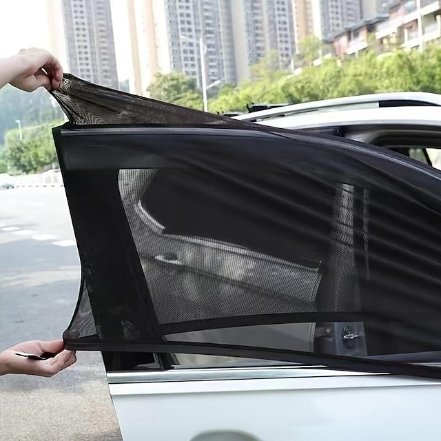  4PCS Tende per finestrini dell'auto Tende a zanzariera Elastico Traspirante Per SUV Universali Finestra anteriore Finestra laterale PRIVACY Solari Rete Nylon 20*6*5 cm