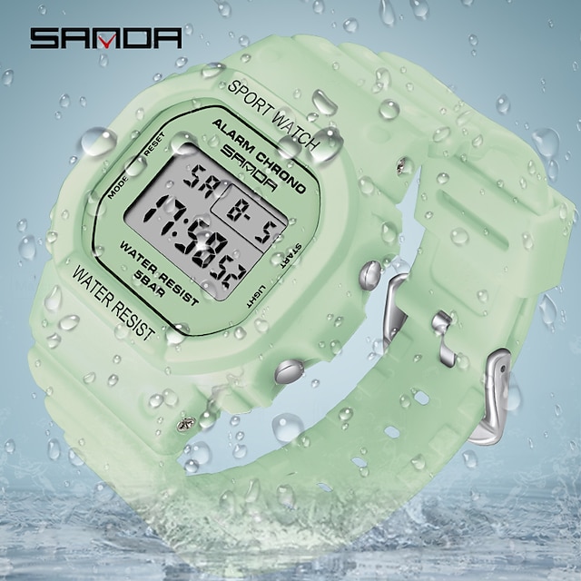  sanda cyfrowy zegarek mężczyźni kobiety 50m wodoodporne zegarki sportowe męskie damskie zegar elektroniczny kwadratowy zegarek