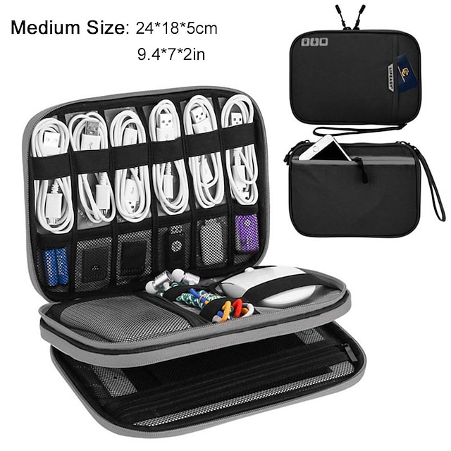 Portable Electronic Accessories Travel case,Cable Organizer Bag Gadget