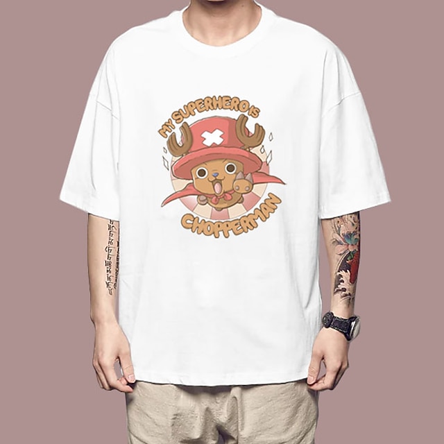 One Piece Tony Tony Chopper T-shirt Animé Tecknat Anime Harajuku Grafisk Söt Till Par Herr Dam Vuxna Tillbaka till Skolan Varmstämpling