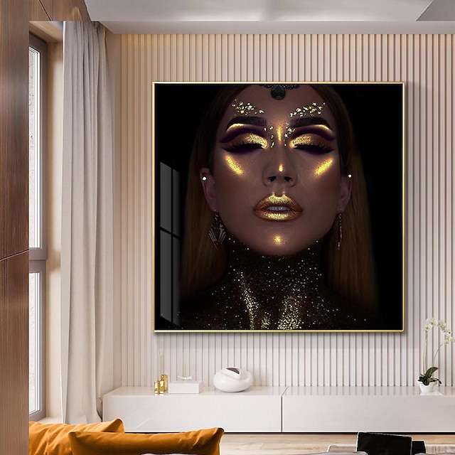 African Black and Gold Woman Oil Painting on Canvas Cuadros Posters and ...