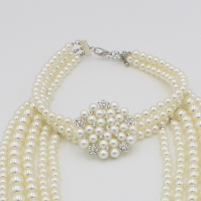 1920s Flapper Pearl Party Necklace - Cocoa