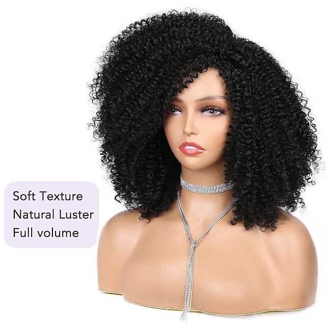 Short Curly Wig Afro Curly Wigs Kinky Curly Hair Wig Synthetic Afro Wigs for Black Women 2024