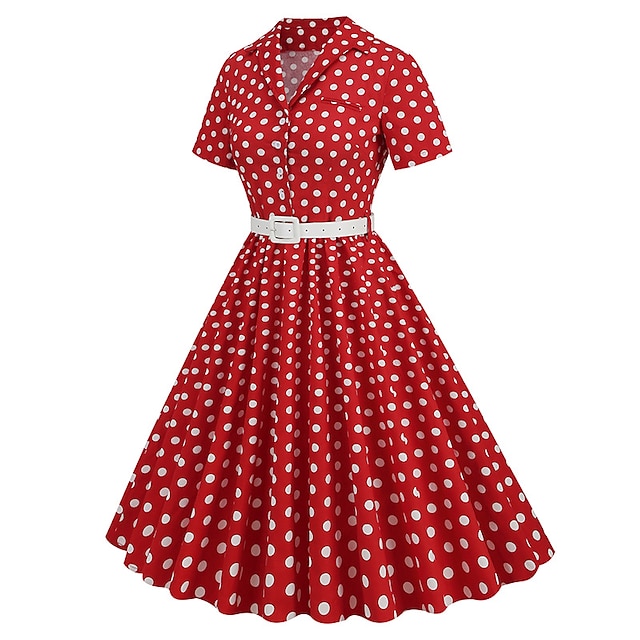 50s A-Line Dress Retro Vintage 1950s Cocktail Dress Dailywear Dress ...