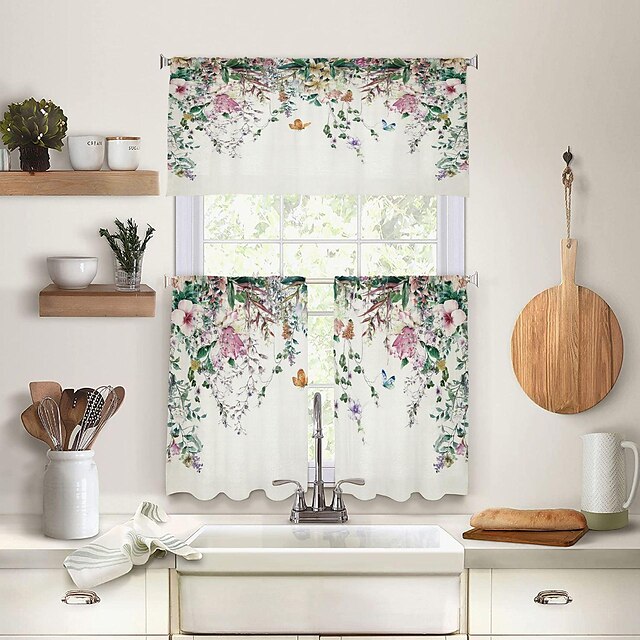 Kitchen Curtains Window Valance Curtains, Short Cafe Curtains Farmhouse ...