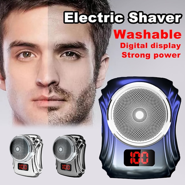  barbeador elétrico usb display digital recarregável navalha mini portátil viagem multifuncional 0,1 mm navalha masculina sem resíduo