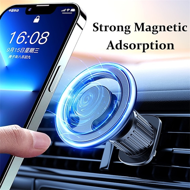  Compatible con magsafe, soporte magnético para coche, soporte para teléfono manos libres, soporte para coche, soporte para teléfono con ventilación, apto para iphone 141312pro max plus