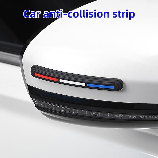  4 bucăți benzi anti-coliziune pentru ușă de mașină, oglindă retrovizoare laterală pentru ușă din silicon, bandă de protecție anti-zgârieturi amortizoare auto accesorii pentru decorarea mașinii