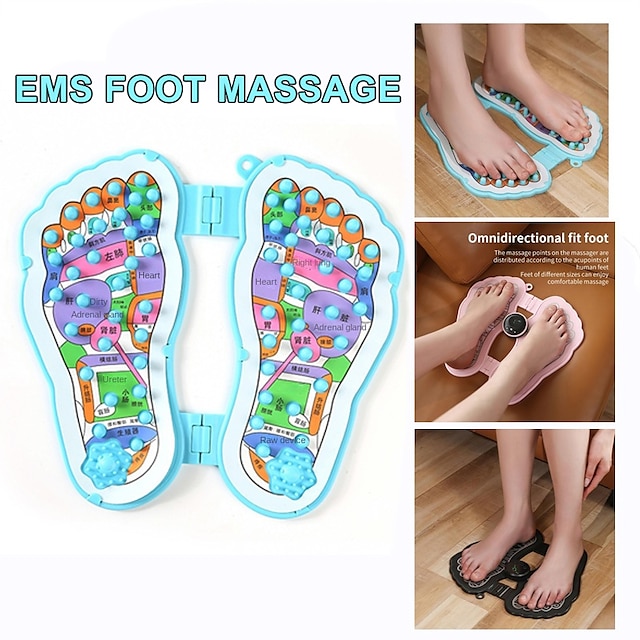  Pulso ems massageador de pés elétrico máquina de terapia de pé almofada de pé almofada de massagem de pé de acupuntura inteligente esteira estimulação muscular