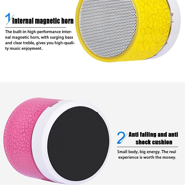 a9 بلوتوث مكبر صوت صغير لاسلكي ملون led tf بطاقة usb مضخم صوت محمول mp3 عمود صوت موسيقى لجهاز الكمبيوتر