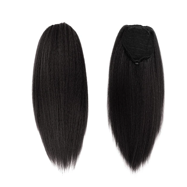 Draw String Attachments Long Yaki Straight Drawstring Pony Tail Hair Attachments for Women ...