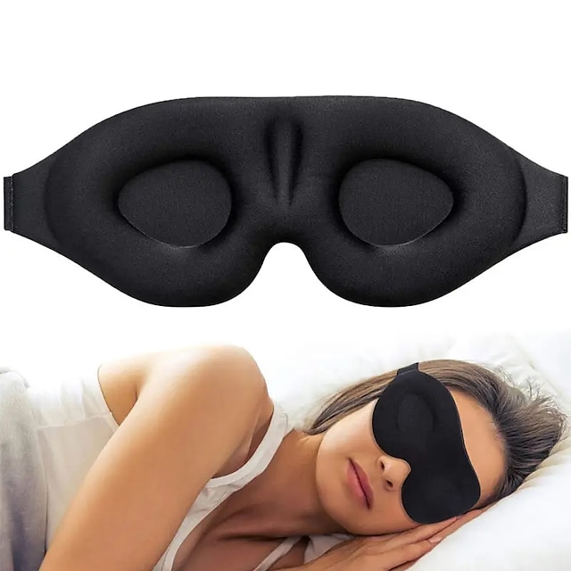  1pc Sleep Eye Mask For Men And Women 3D Contoured Cup Sleeping Mask And Blindfold Concave Molded Night Sleep Mask Block Out Light Soft Comfort Eye Shade Cover For Travel Yoga Nap Black