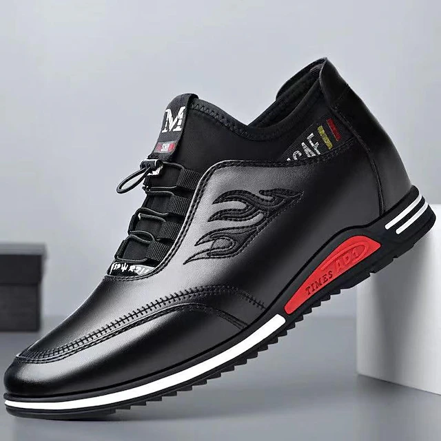 Men's Oxfords Walking Business Casual Outdoor Daily PU Breathable Lace-up Black White Slogan Summer Spring 10