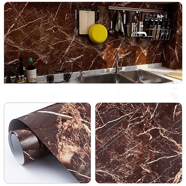 3M Kitchen Stickers Waterproof Oil Proof Fireproof Marble Wallpaper