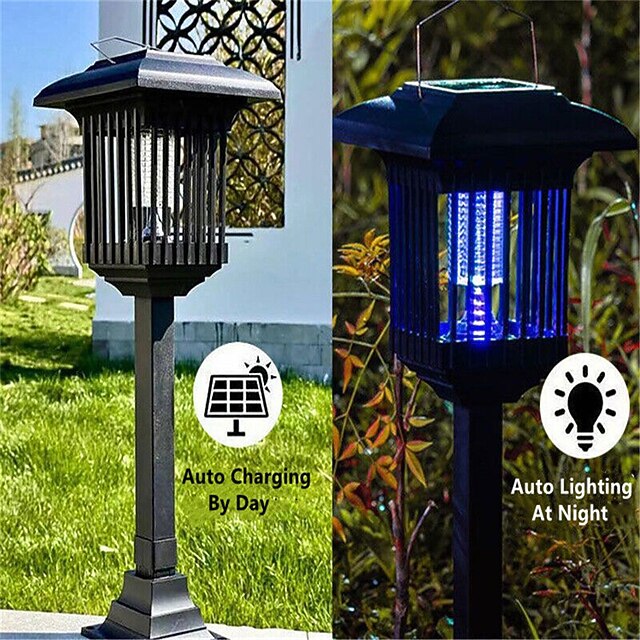 2PCS Solar Mosquito Lamp Outdoor Electric Mosquito Lamp Garden Garden