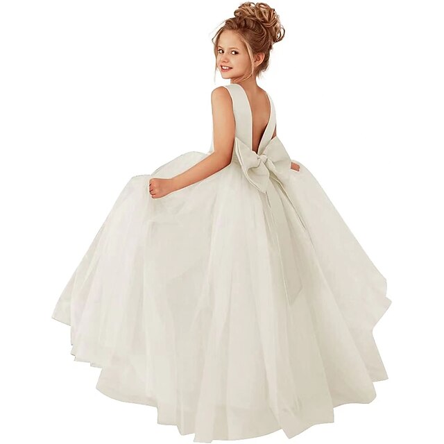 Kids Girls' Dress Party Dress Solid Color Sleeveless Anniversary Pegeant Adorable Daily Cotton