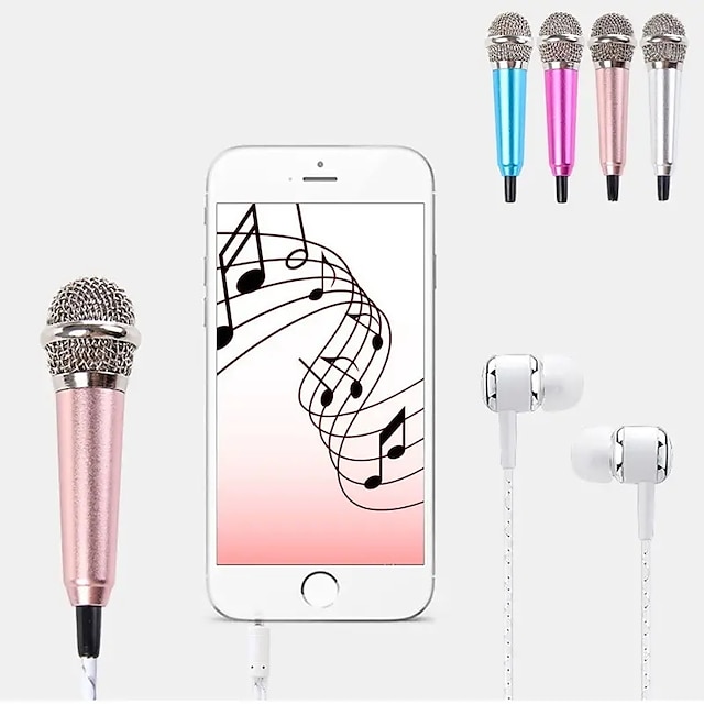  Studio portable mini 3.5mm stéréo studio micro vocal microphone audio pour téléphone/smartphone accessoires de bureau